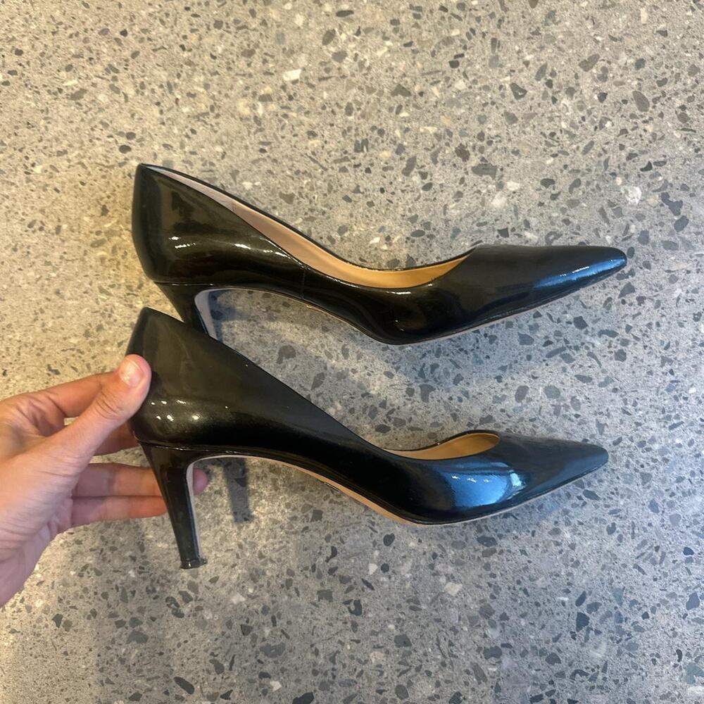Badgley Mischka Women’s 10 Heels Black Patent Leather Heels Classic Pumps